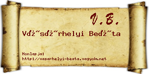Vásárhelyi Beáta névjegykártya