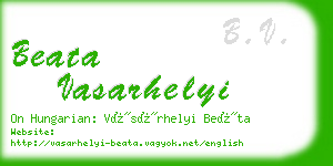 beata vasarhelyi business card